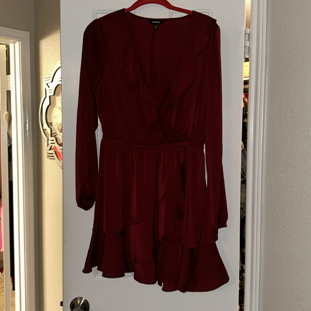 Long sleeve express ruffle dress